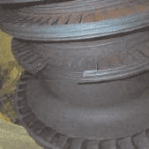 impulsewheel A stack of tires sitting on top of each other.